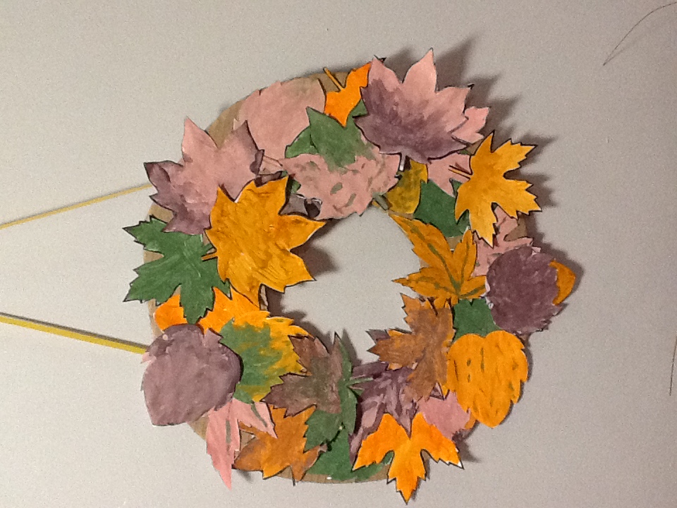 An autumn wreath made by residents