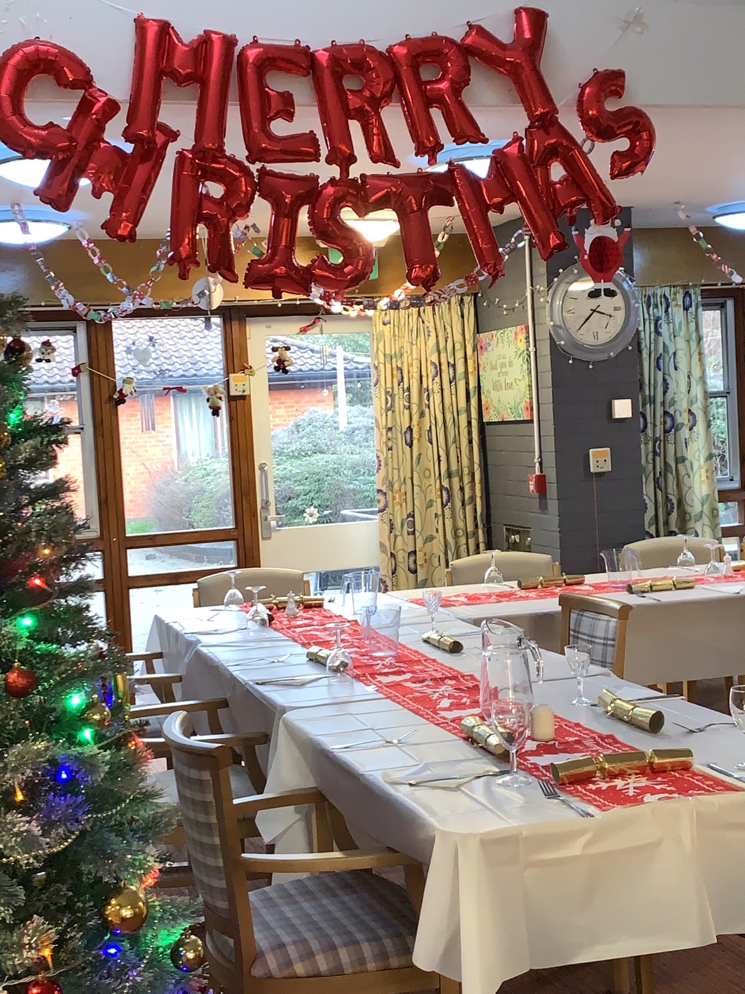 Christmas dinner table prep